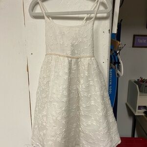 Elegant White Lace Kids Dress with Straps